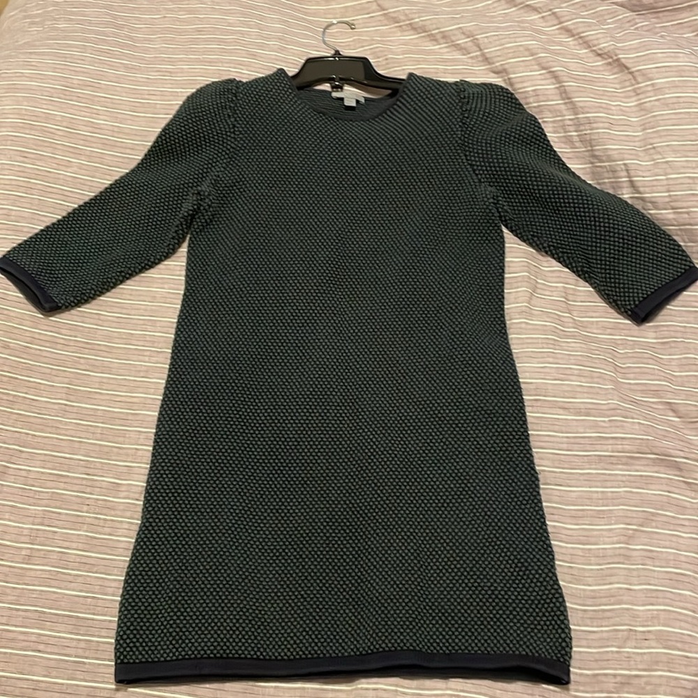 Navy and dark green COS cotton sweater dress